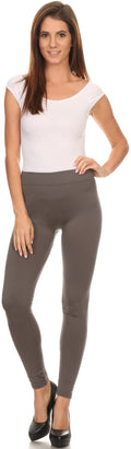 Sakkas Warm Soft Fleece Lined High Waist Leggings#color_Charcoal