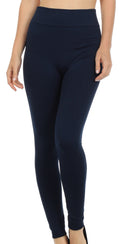 Sakkas Warm Soft Fleece Lined High Waist Leggings#color_Navy