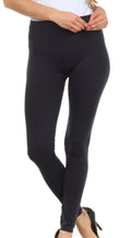 Sakkas Basics Solid Color Leggings#color_Charcoal