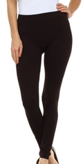 Sakkas Basics Solid Color Leggings#color_Chocolate
