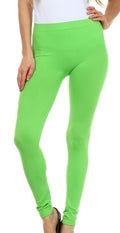 Sakkas Basics Solid Color Leggings#color_Lime