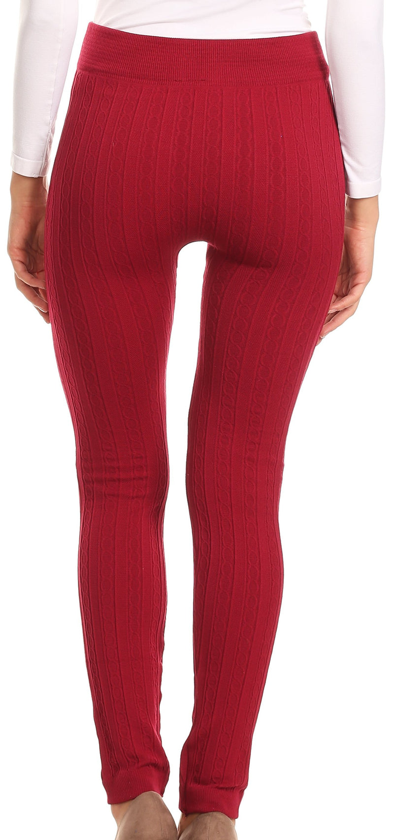 Sakkas Cable Knit Fleece Lined Leggings