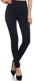 Sakkas Cable Knit Fleece Lined Leggings#color_Navy