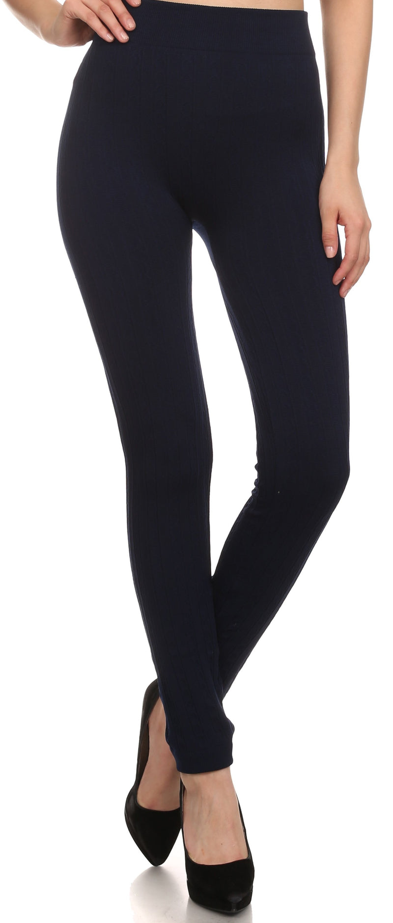 Sakkas Cable Knit Fleece Lined Leggings