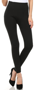 Sakkas Warm Soft Faux Fur Lined High Waist Leggings#color_Black