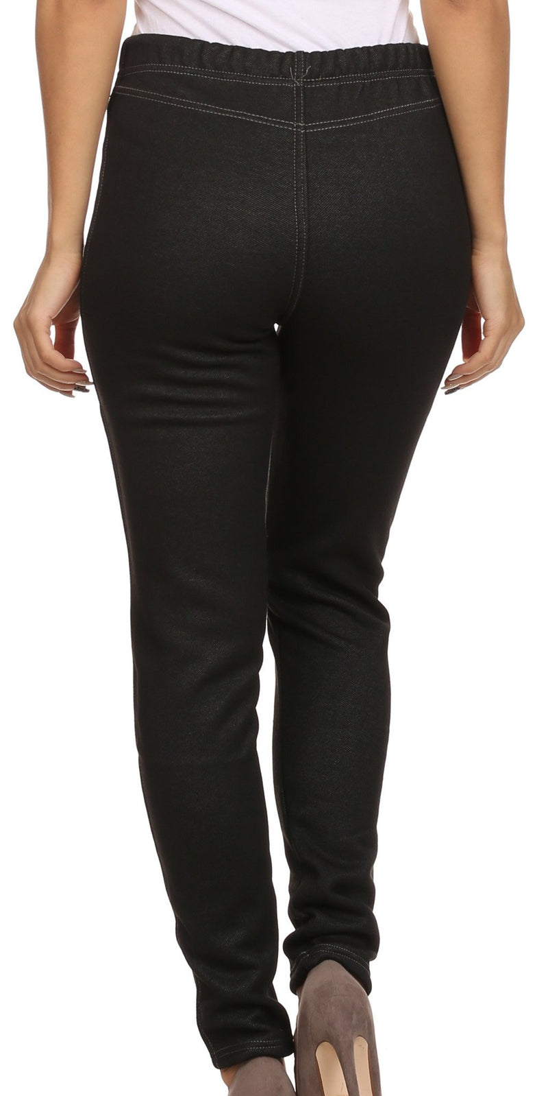 Sakkas Mabel Women's Warm Super Soft Fleece Lined Jean Looks Jeggings