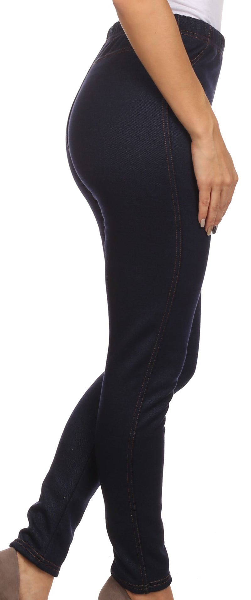 Sakkas Mabel Women's Warm Super Soft Fleece Lined Jean Looks Jeggings
