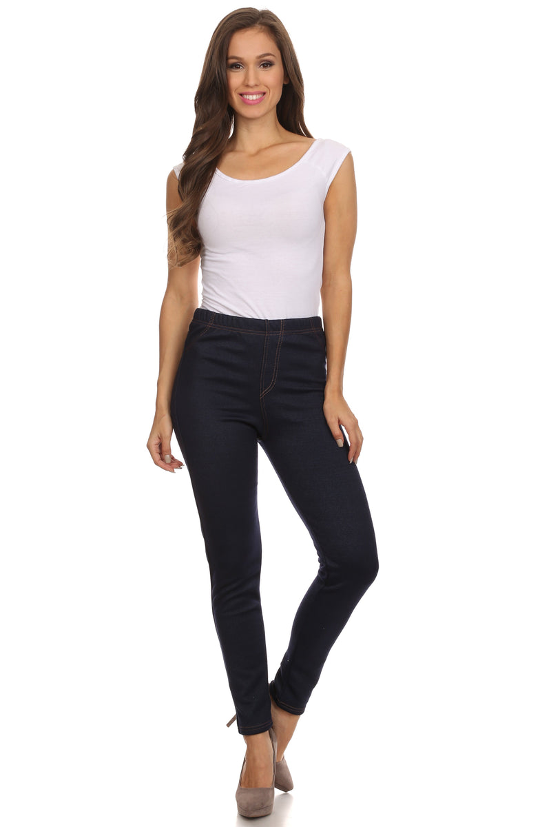 Sakkas Mabel Women's Warm Super Soft Fleece Lined Jean Looks Jeggings