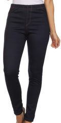 Sakkas Mabel Women's Warm Super Soft Fleece Lined Jean Looks Jeggings#color_Blue
