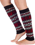 Sakkas Gisele Knit Leg Warmers#color_WinterBlack