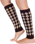 Sakkas Gisele Knit Leg Warmers#color_CheckeredTaupe