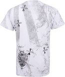 Cross and Vines Short Sleeve V-Neck Cotton Mens Fashion T-Shirt