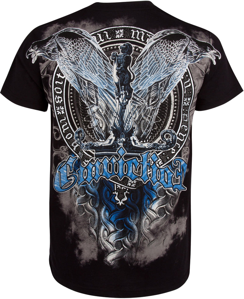 Sakkas Flying Eagle Metallic Silver Embossed Cotton Mens Fashion T-Shirt