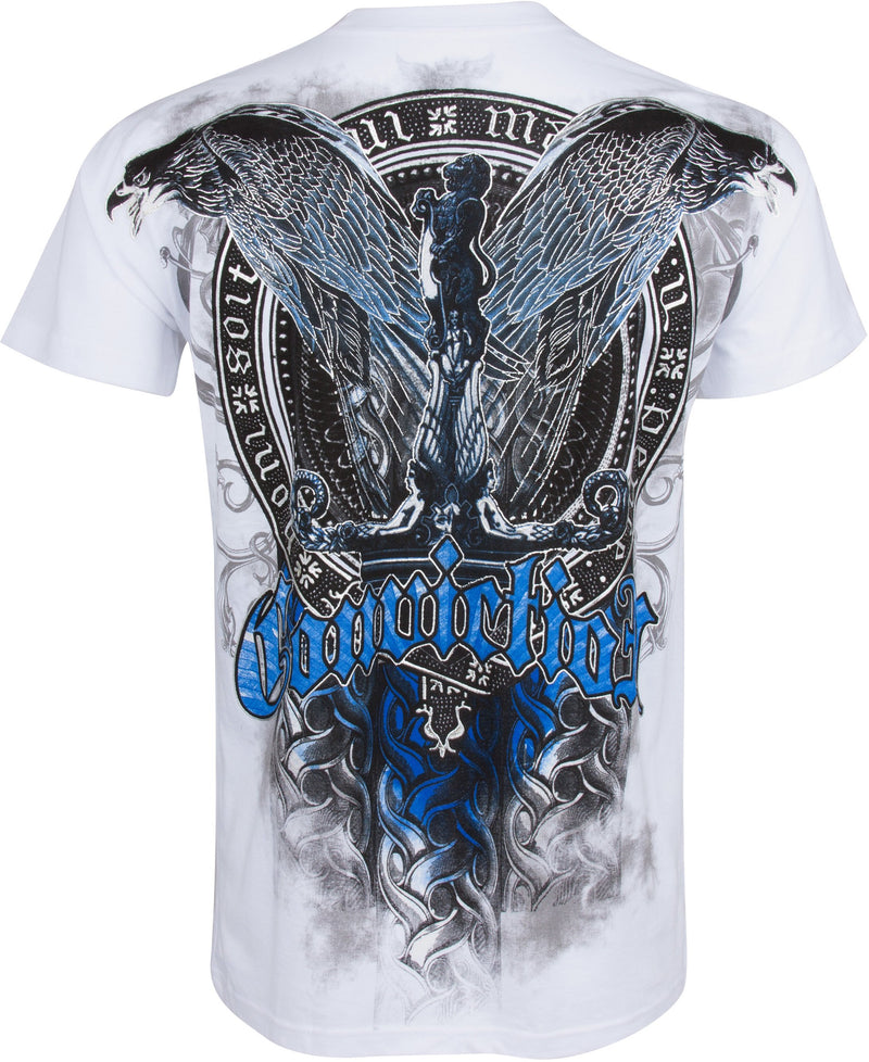 Sakkas Flying Eagle Metallic Silver Embossed Cotton Mens Fashion T-Shirt