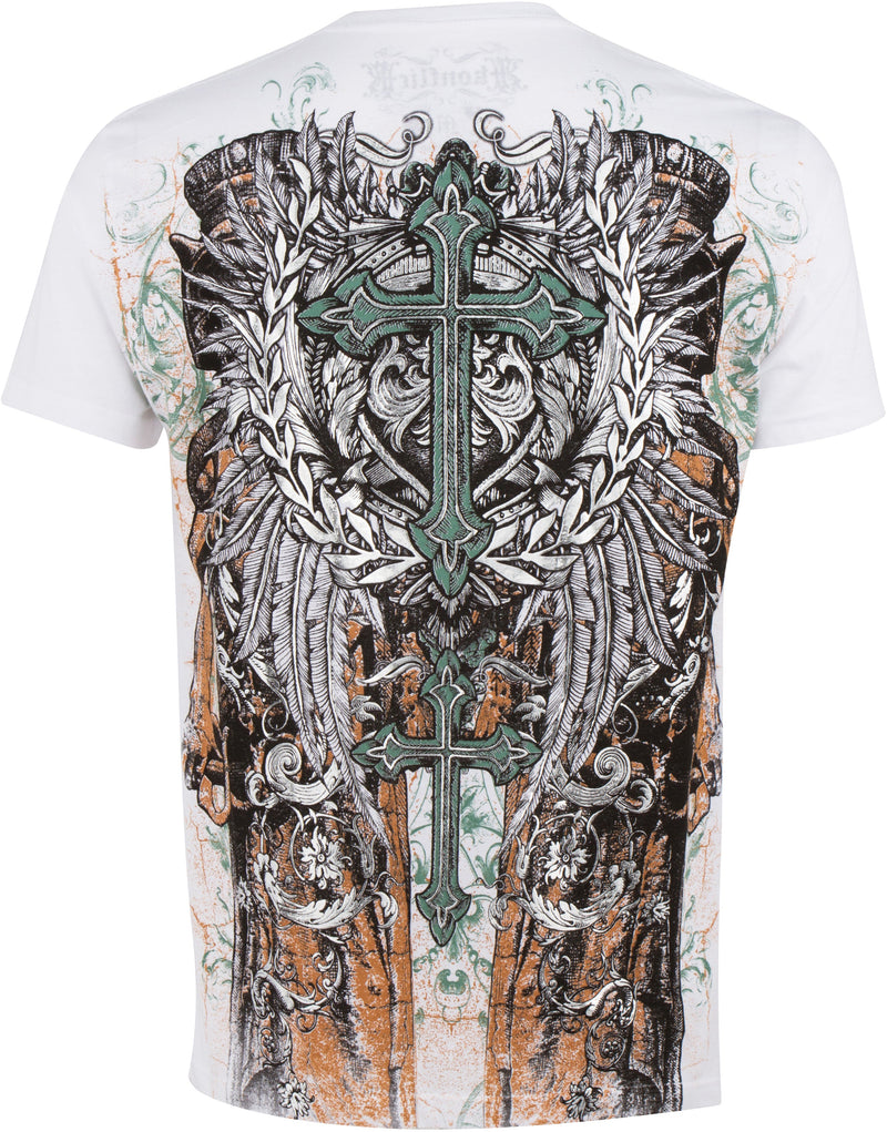 Sakkas Garden of Eden Metallic Embossed Mens Fashion T-Shirt