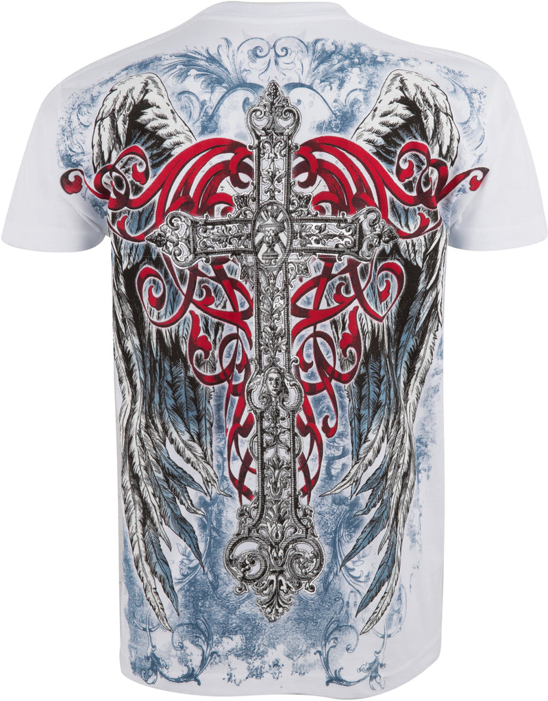 Sakkas Angel Five Metallic Embossed Mens Fashion T-Shirt
