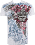 Sakkas Angel Five Metallic Embossed Mens Fashion T-Shirt#color_White