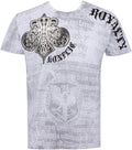 Royalty Metallic Silver Short Sleeve Crew Neck Cotton Mens Fashion T-Shirt#color_White