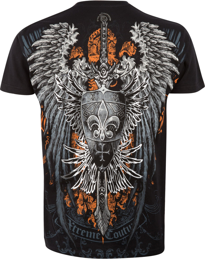 Sakkas Extreme Couture Metallic Embossed Mens Fashion T-Shirt