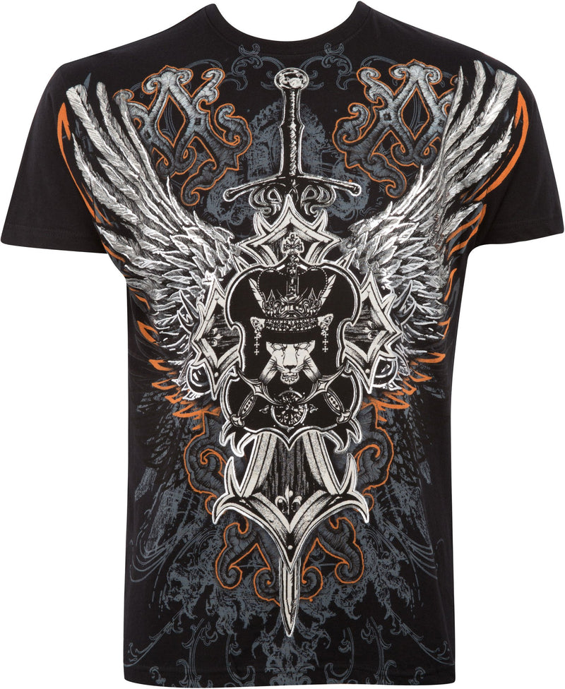 Sakkas Extreme Couture Metallic Embossed Mens Fashion T-Shirt