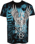 Sakkas Great Guardian Metallic Embossed Mens Fashion T-Shirt #color_Black