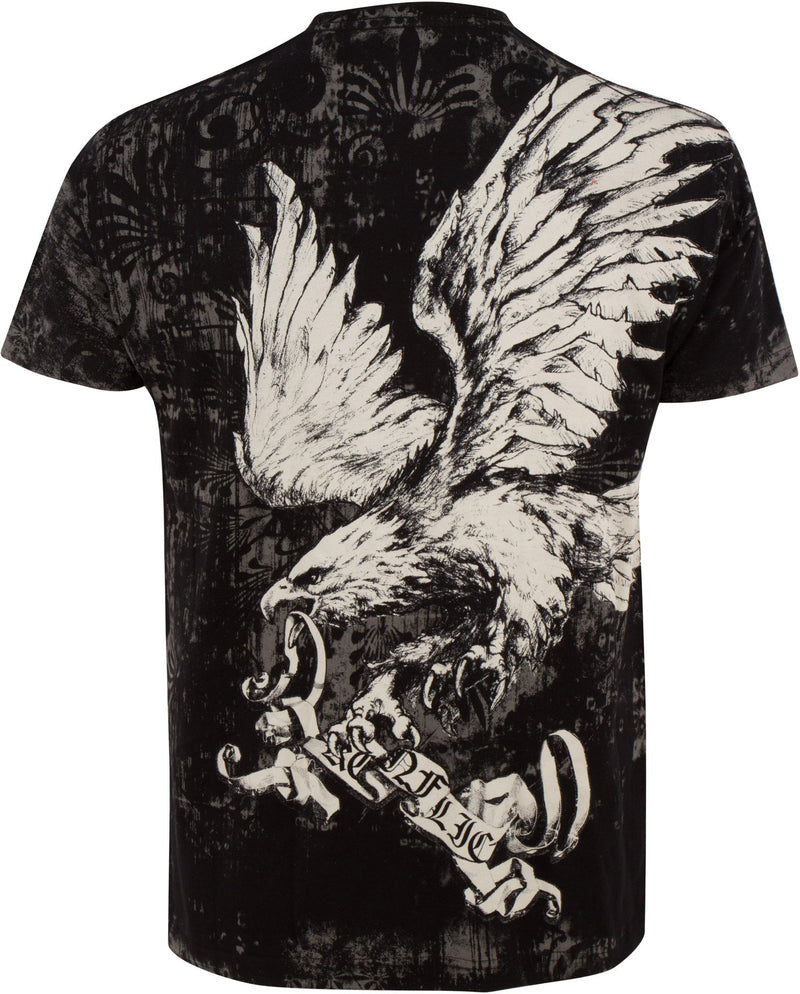 Sakkas Noble Eagle Metallic Embossed Mens Fashion T-Shirt