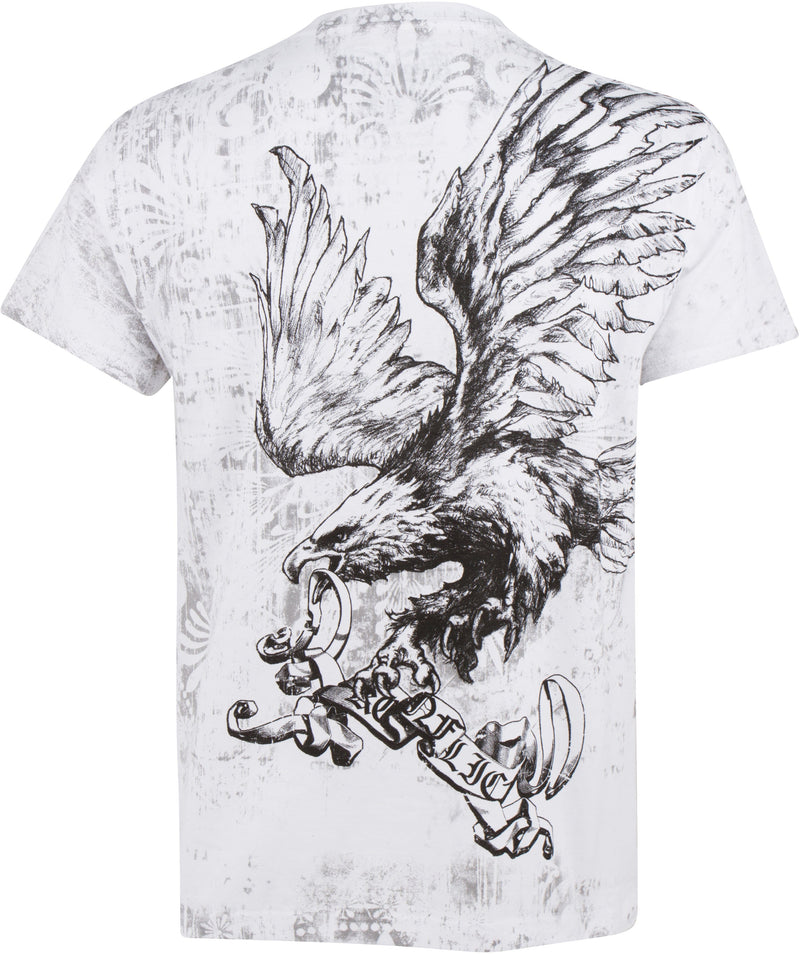 Sakkas Noble Eagle Metallic Embossed Mens Fashion T-Shirt