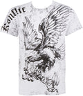 Sakkas Noble Eagle Metallic Embossed Mens Fashion T-Shirt #color_White