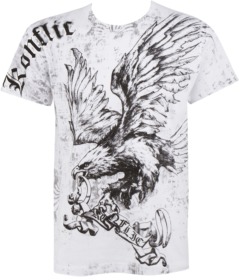 Sakkas Noble Eagle Metallic Embossed Mens Fashion T-Shirt