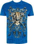 Sakkas Kings Glory Metallic Embossed Mens Fashion T-Shirt #color_Turquoise