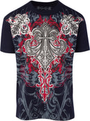 Sakkas Saints Glory Metallic Embossed Mens Fashion T-Shirt