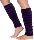 Ultra Soft Lightweight Tagless Magic Stretch Leg Warmers#color_Black / Purple