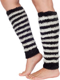 Ultra Soft Lightweight Tagless Magic Stretch Leg Warmers#color_Black/White