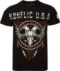 Sakkas Anton Mens Crew-neck  Short Sleeve Cotton T-shirt Large Monogram#color_Black