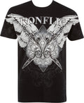Sakkas Radley Metallic Contrast Wing Mens T-Shirt#color_ Black