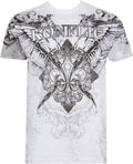 Sakkas Radley Metallic Contrast Wing Mens T-Shirt#color_White