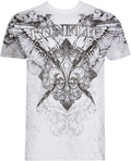 Sakkas Radley Metallic Contrast Wing Mens T-Shirt#color_ White
