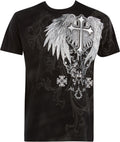 Sakkas Miguel Moto Cross Printed Mens Graphic T-Shirt#color_Black