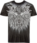 Sakkas Alijah Wings In Flames Celtic Cross Mens Graphic T-Shirt