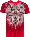 Sakkas Alijah Wings In Flames Celtic Cross Mens Graphic T-Shirt#color_Red