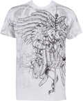 Sakkas Kellan Mystic Eagle And Celtic Cross Graphic Mens T-Shirt#color_ White