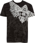 Sakkas Kevin Eagle Wide Wing Printed Mens T-Shirt#color_Black