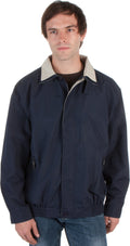 Adult Mens Two-Tone Water-Resistant Golf / Windbreaker Jacket ( 2 Colors )#color_Navy