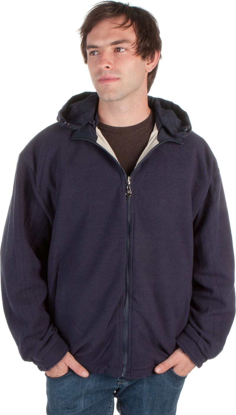 Adult Mens Two-Tone Reversible Water-Resistant Hooded Jacket ( 2 Color