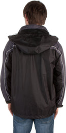 Adult Two-Tone Full-Zip Water-Resistant Hooded Windbreaker / Rain Jacket ( 2 Colors )