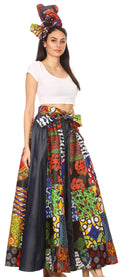 Sakkas Amarella Women's African Print Wide Leg Pants w/Pockets and Elastic Waist#color_144-Multi