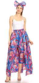 Sakkas Tasha Women's African Ankara Wax Capri Harem Pants w/Pockets & Overlay