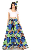 Sakkas Lanna Women's African Ankara Print Ankle Pants w/Pockets & Overlay Pull-up#color_2265-33-multi
