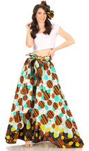Sakkas Lanna Women's African Ankara Print Ankle Pants w/Pockets & Overlay Pull-up
