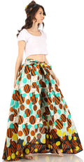 Sakkas Lanna Women's African Ankara Print Ankle Pants w/Pockets & Overlay Pull-up#color_2265-40-multi
